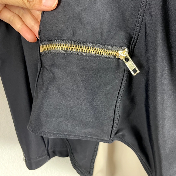 Cabana Life One Piece Swimsuit Womens XL Black Zip Front Pockets UPF 50 NWT - Picture 9 of 16